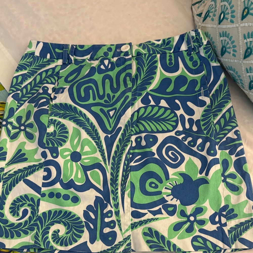 Elliott Lauren Blue and Green Patterned Women's Shorts